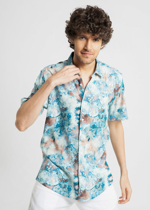 Marbleized Half Sleeve shirt