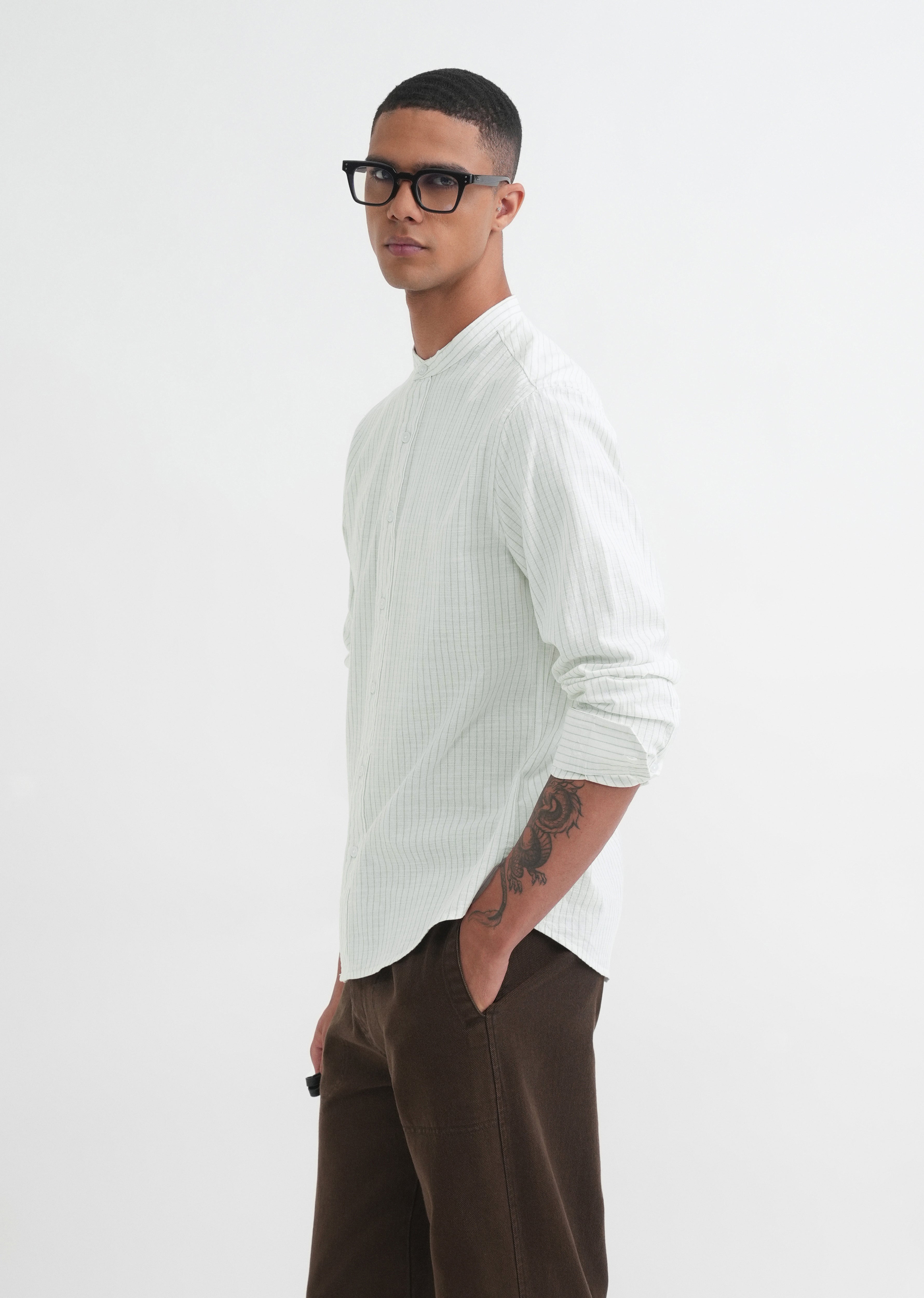 Off-White Cotton Stripe Shirt