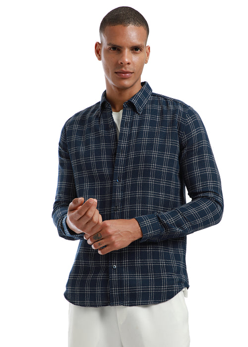 Melange Blue Cannon Check shirt