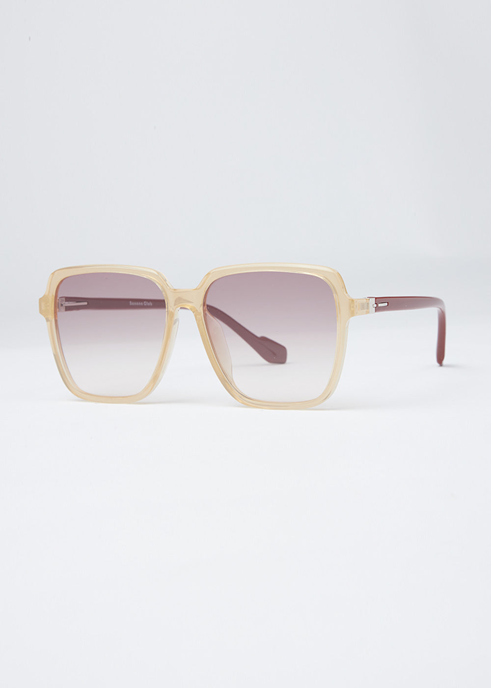 Light Beige Unisex Square sunglasses