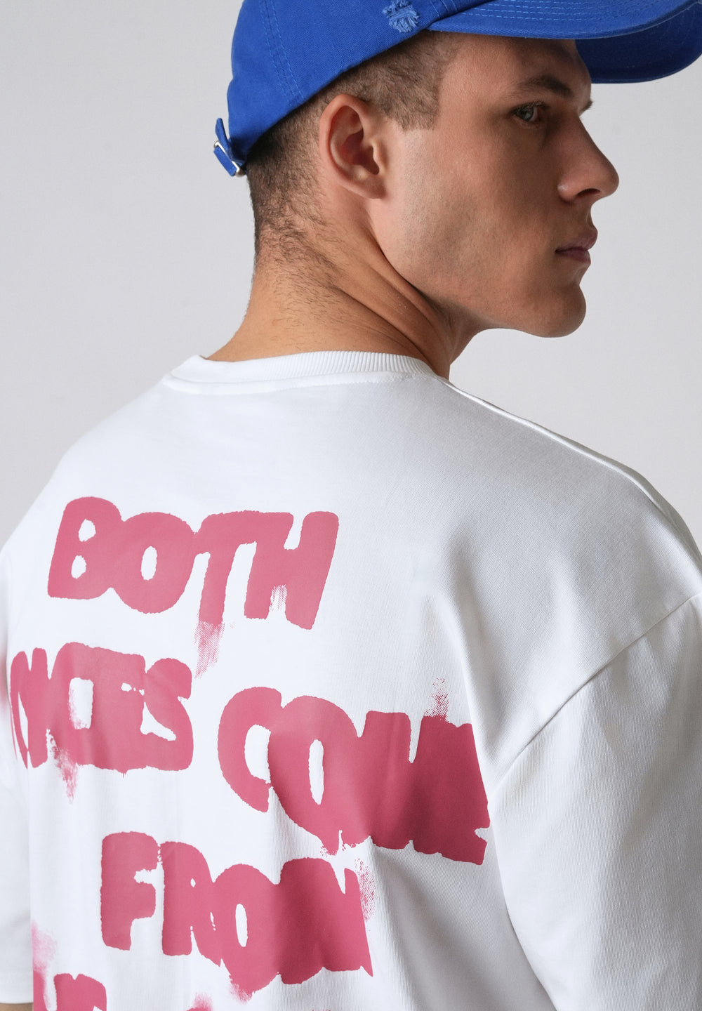 Typography White Oversized T-shirt