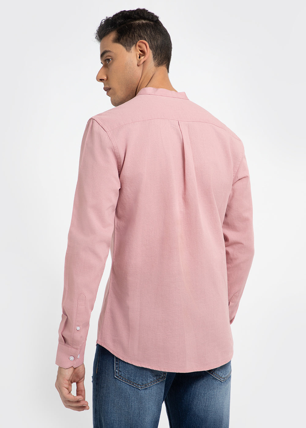 Sakura Pink Cotton Linen Shirt