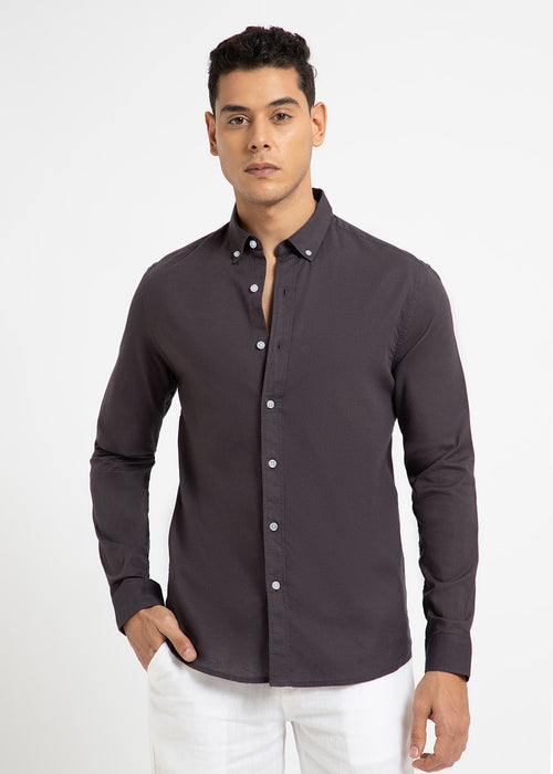 Granite Gray Cotton Linen Shirt