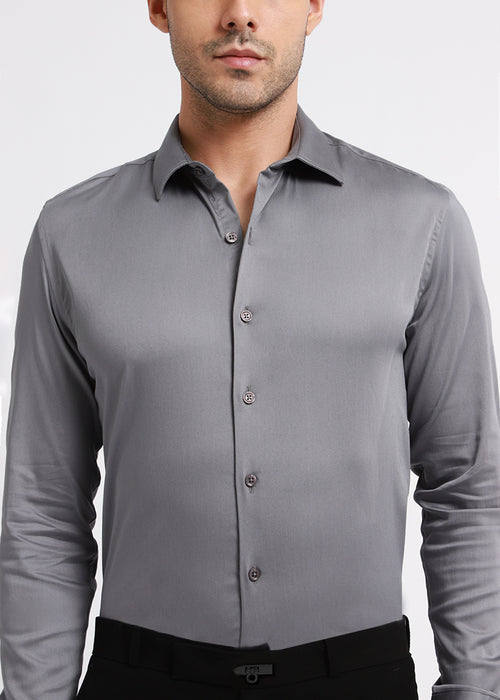 Hybrid Gray Satin Shirt