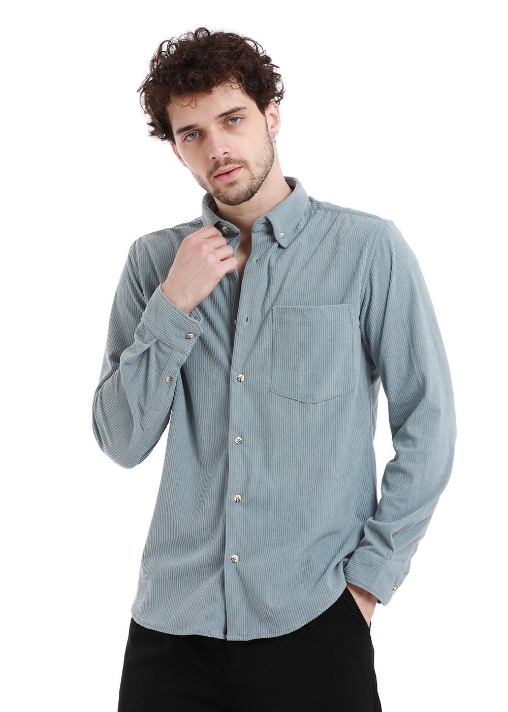 Buy Light Blue Corduroy Shirt 