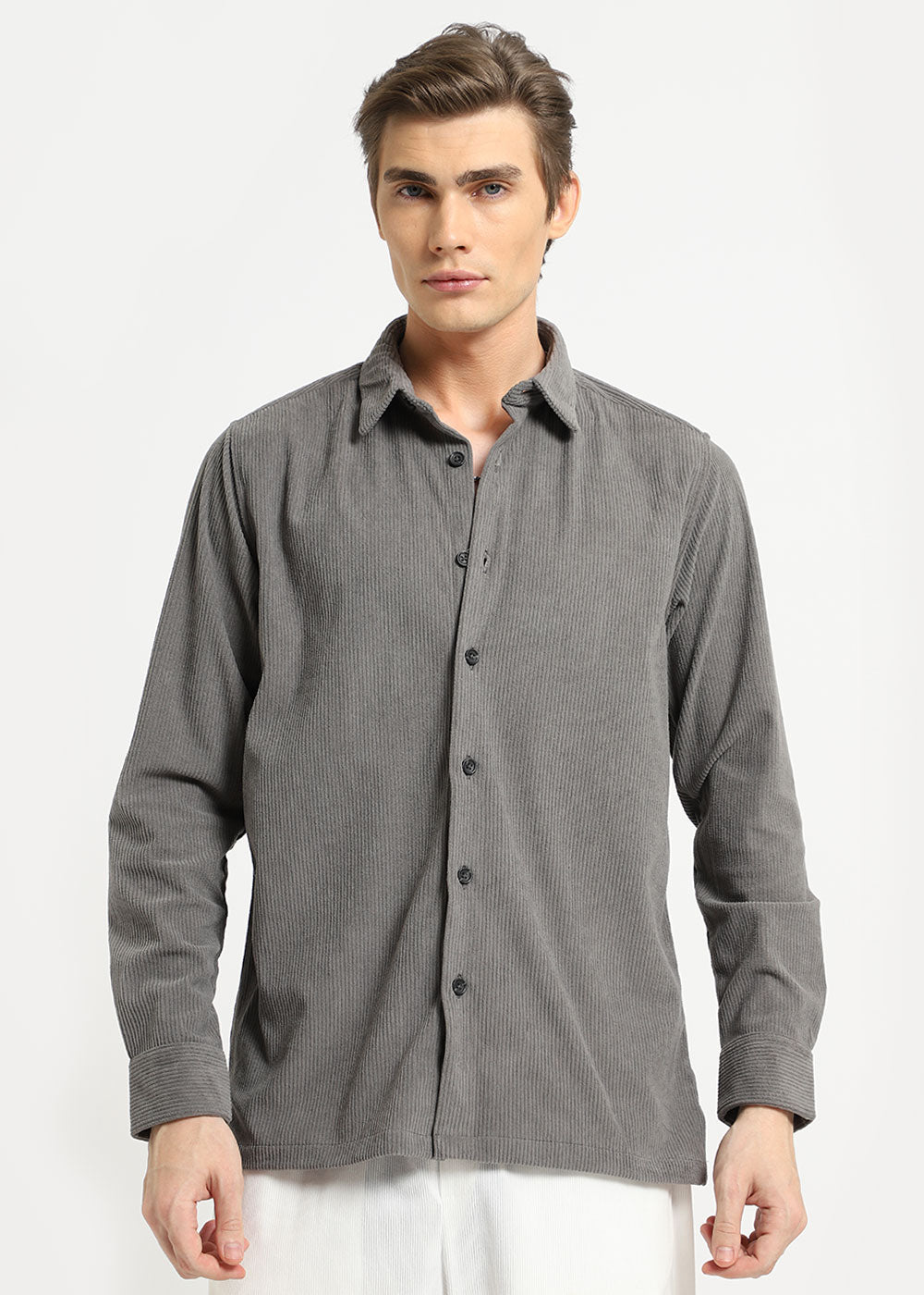 Light Grey Corduroy Shirt