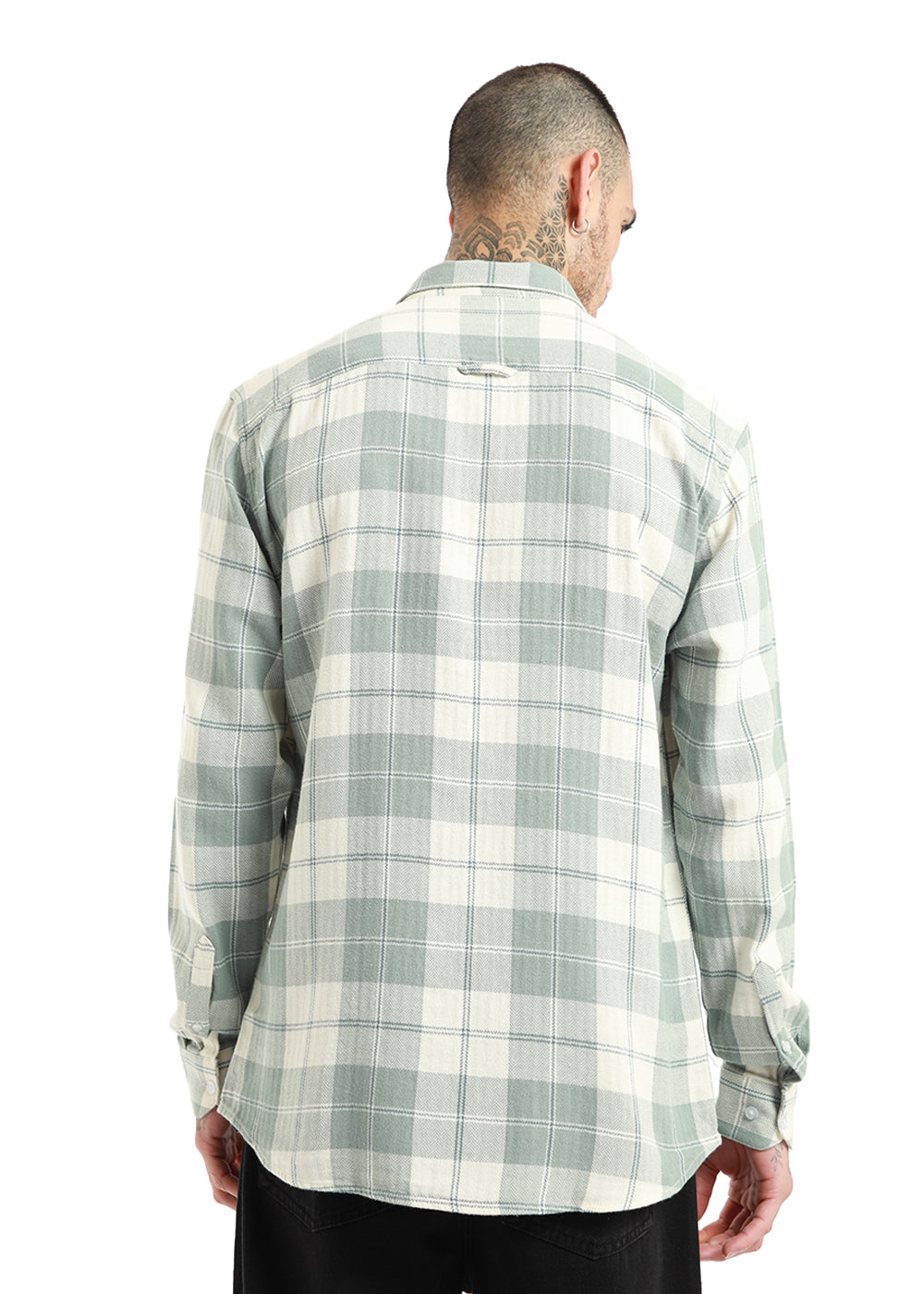 Dobby Turkish Green Check Shirt