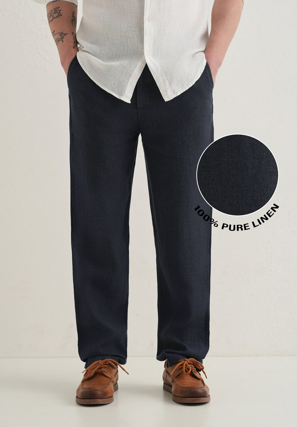 Admiral Blue Linen Pant