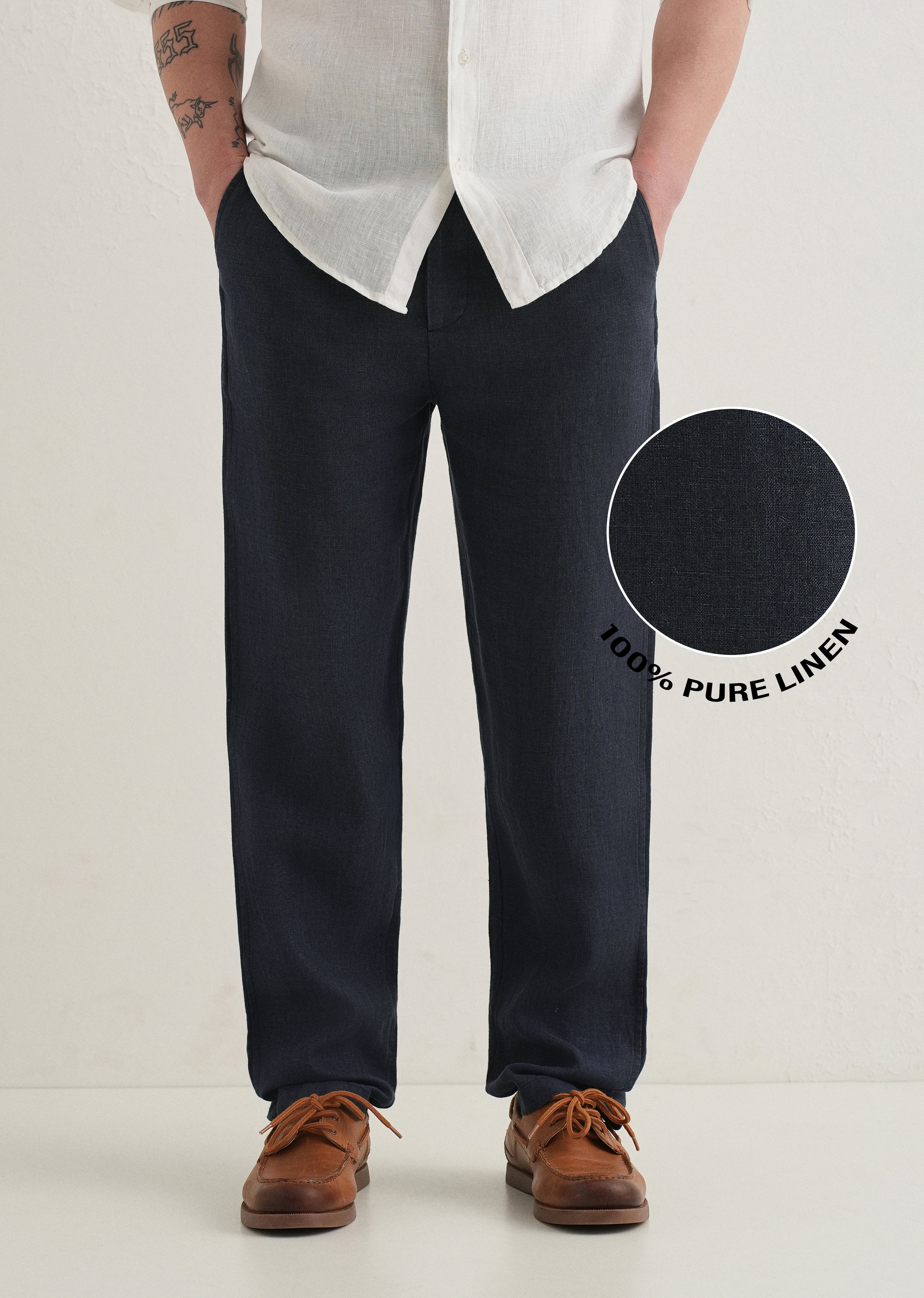 Admiral Blue Linen Pant