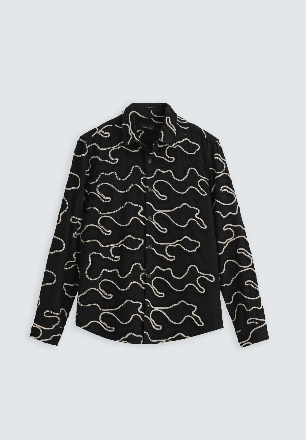 Black Artistic Abstract Embroidery Shirt