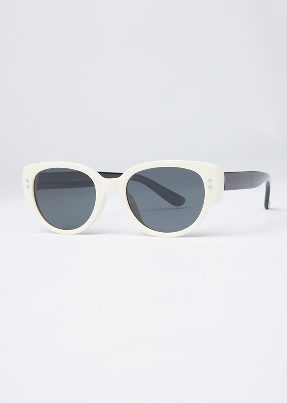 Sleek White Unisex Oval Sunglasses