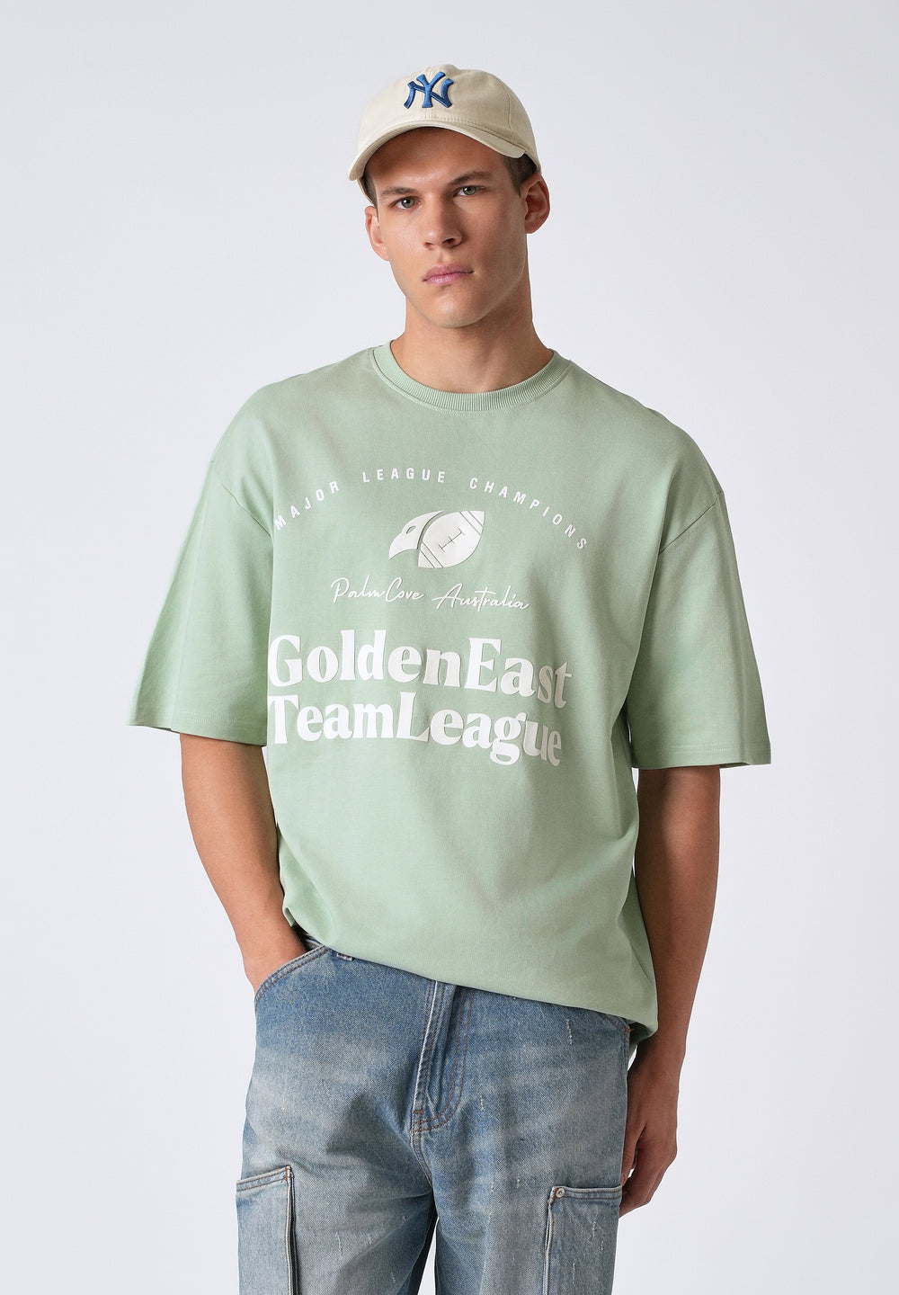 Green Graphic Print Oversized T-shirt