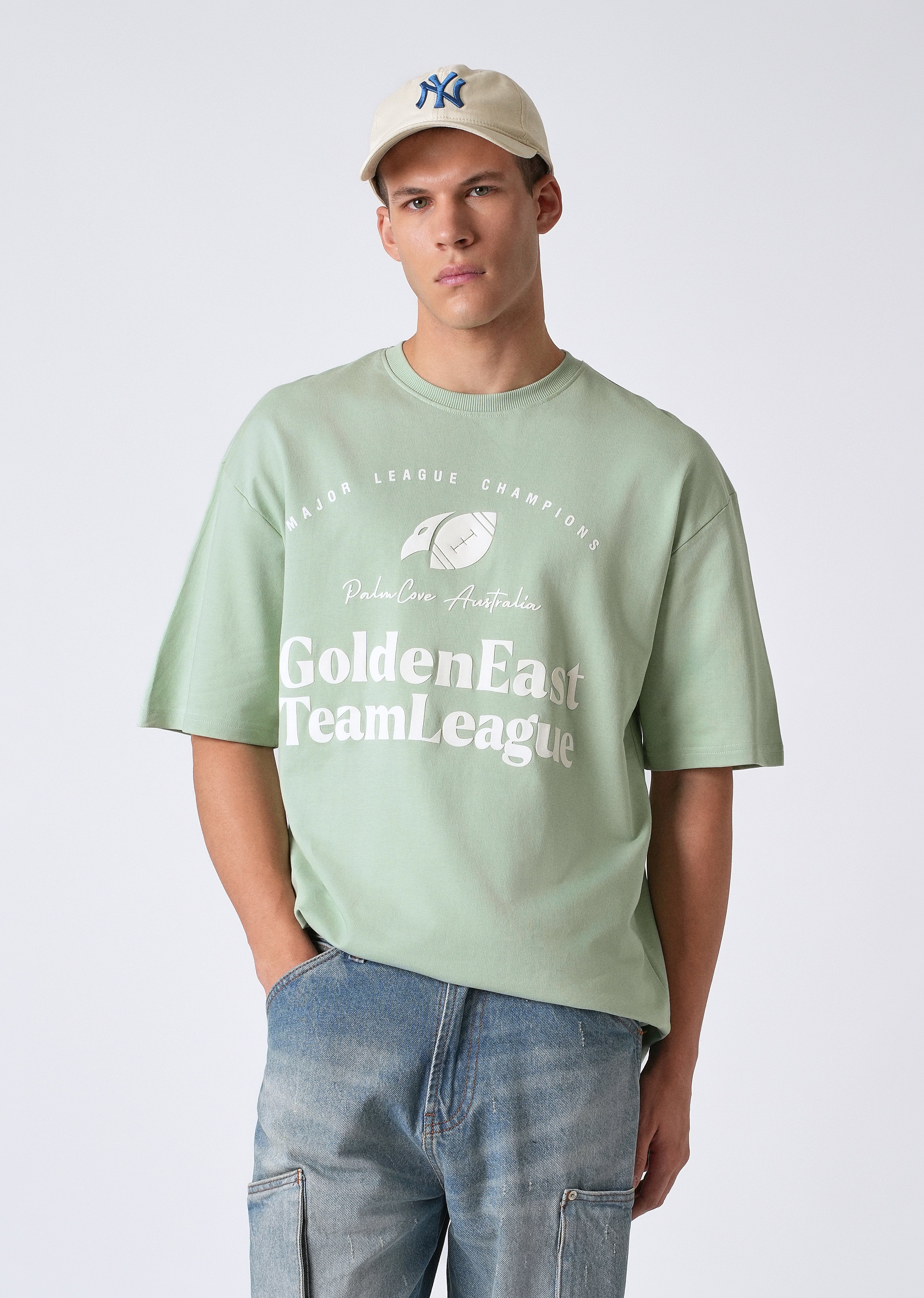Green Graphic Print Oversized T-shirt