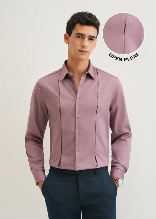 Twilight Lavender Front Panel Open Pleat Shirt