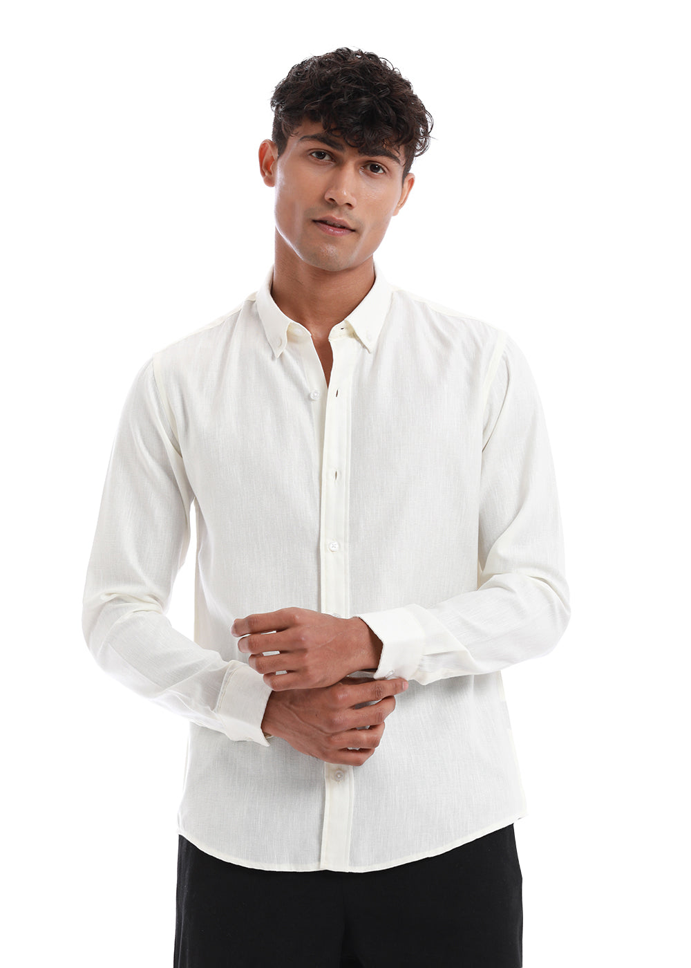 Get Off White Blended Linen shirts