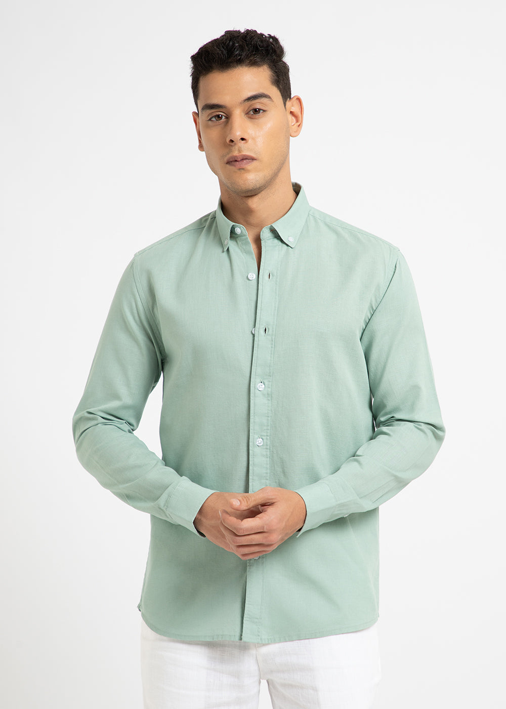 Mint Leaf Cotton Linen Shirt