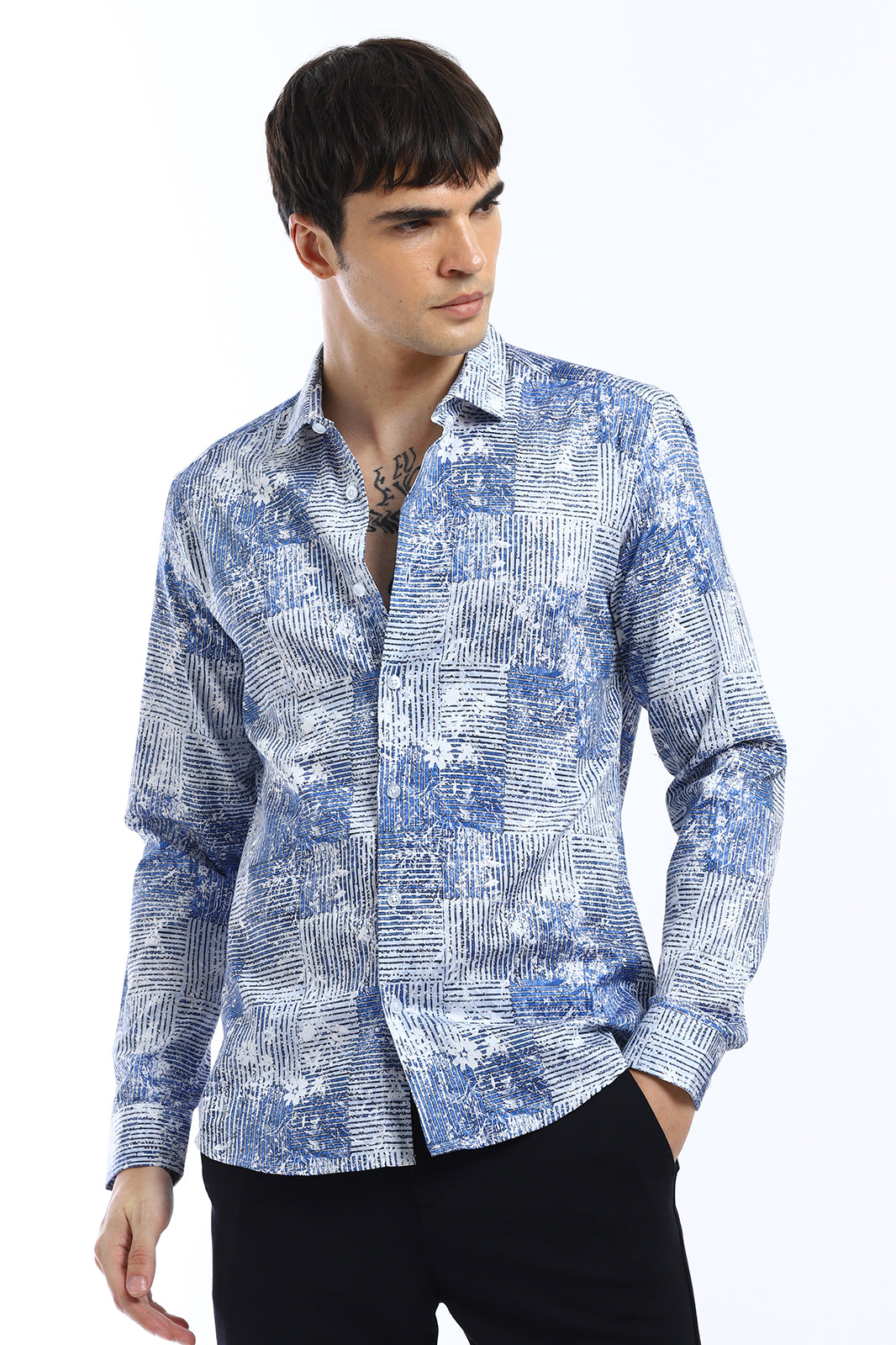 Geometric Print Full-Sleeves Shirt