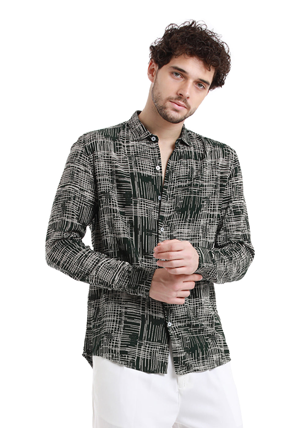 Stroke line Green Feather shirt