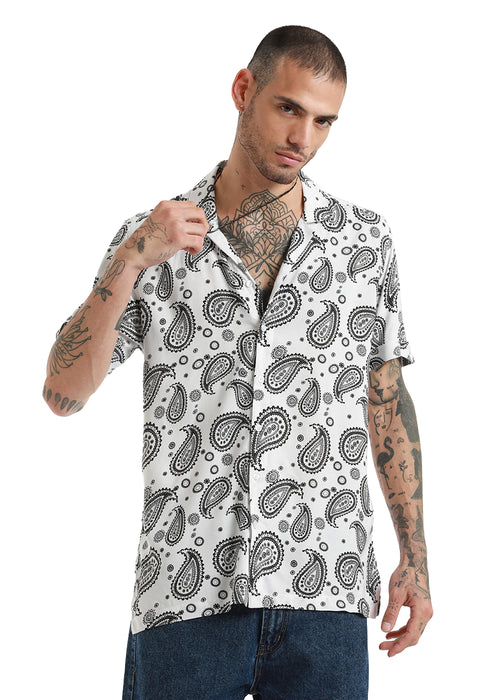 Zubolo Paisley Print Short Sleeve Shirt