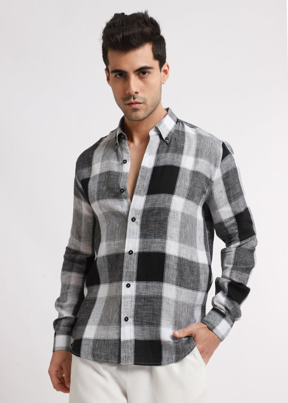 Pure Irish Linen Checks Shirt