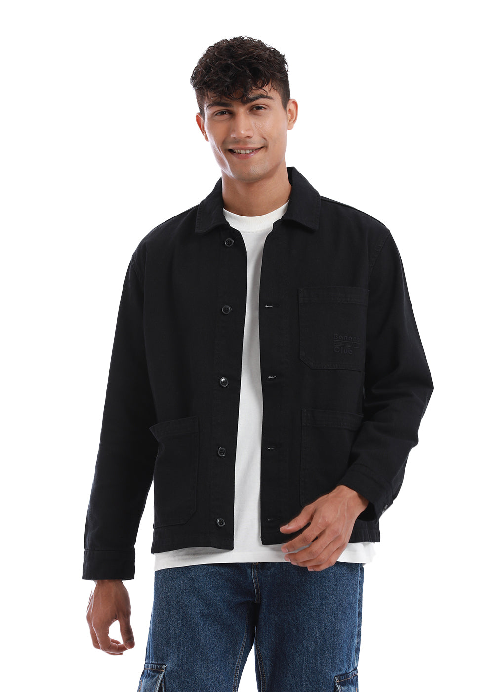 Jade Black Cotton Drill Jacket