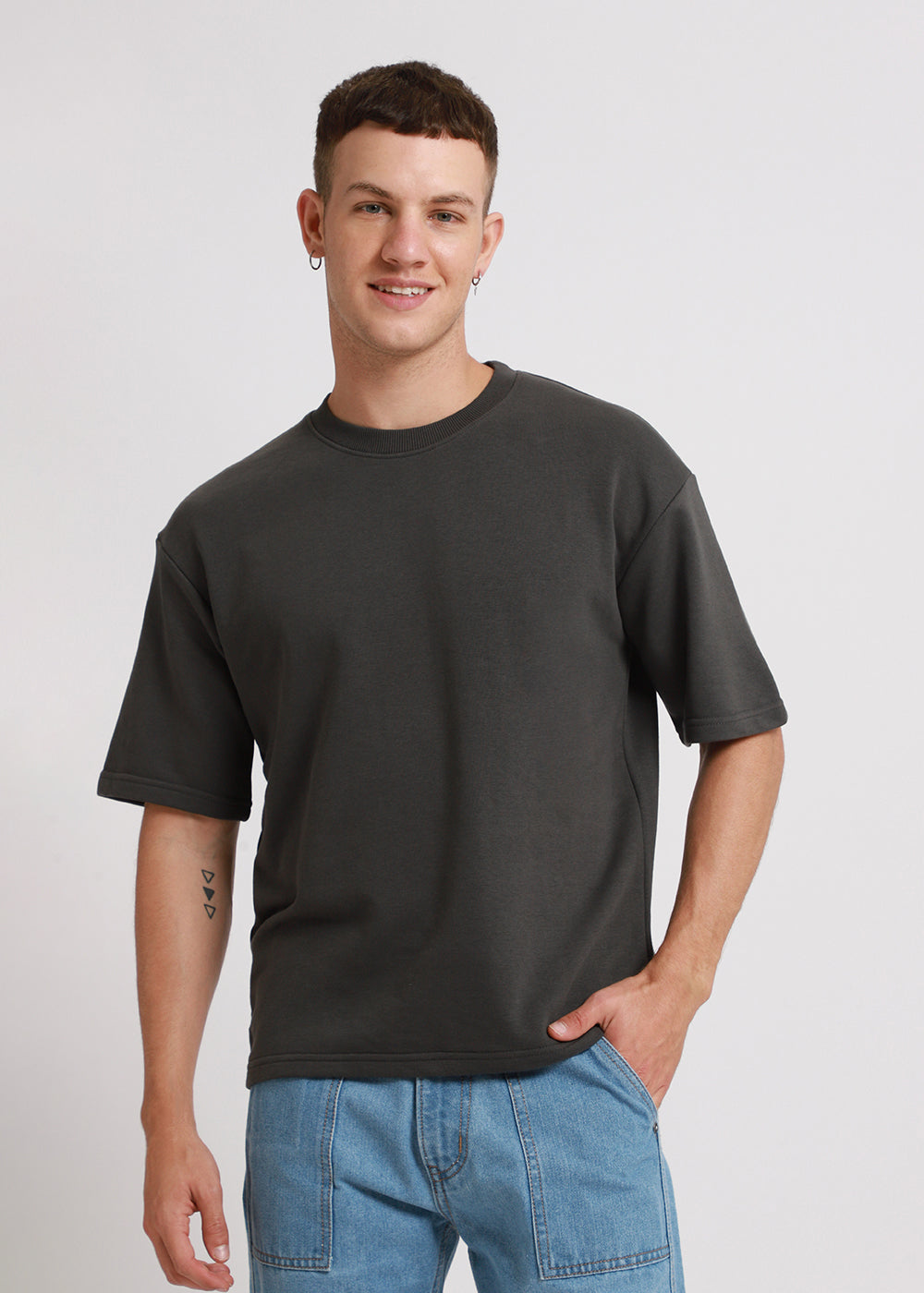 Shadow Gray Oversized Basic T-shirt