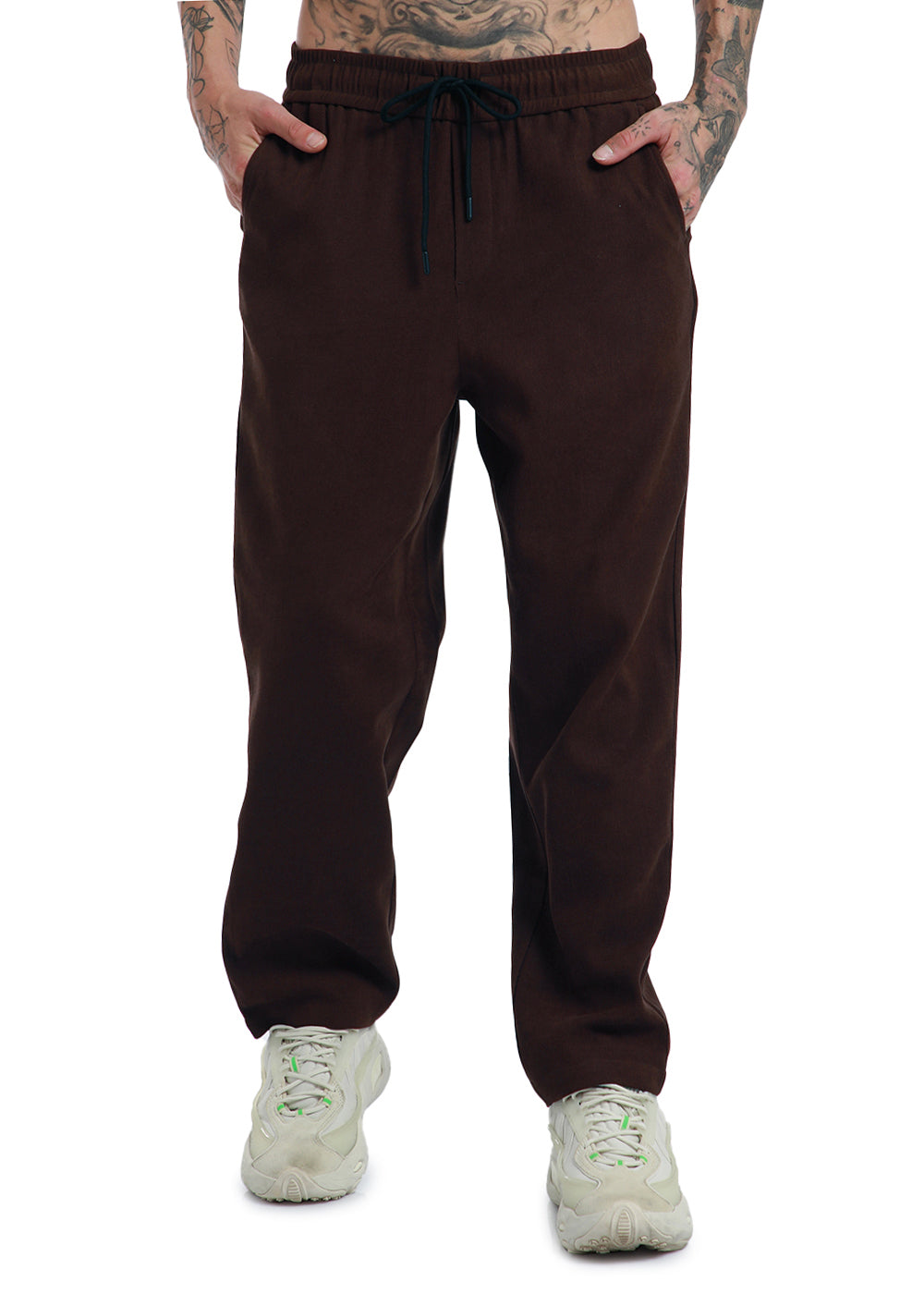 Chocolate Brown Thin-Corduroy Trousers