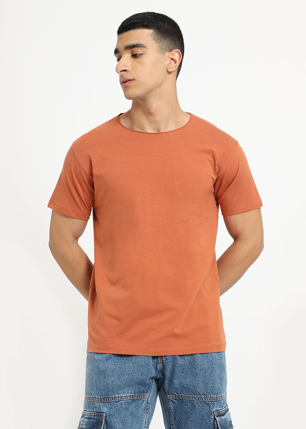 Orange Crew neck T-shirt