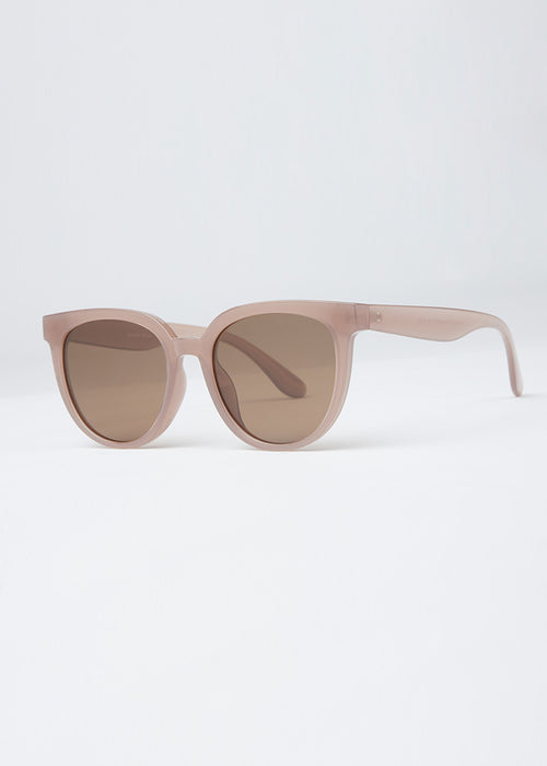 Light Beige Unisex Oval Sunglasses