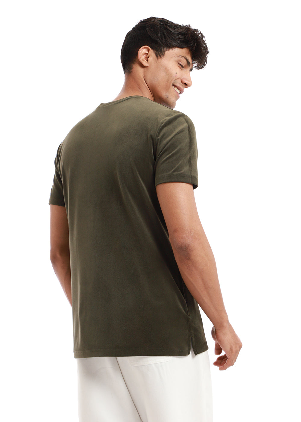 Dark Olive Suede T-shirt