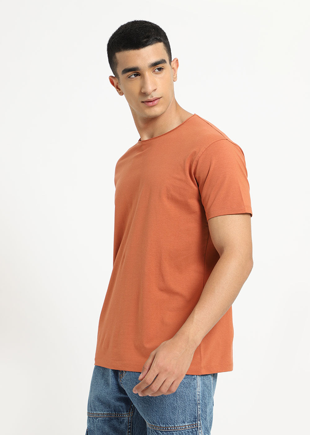 Orange Crew neck T-shirt