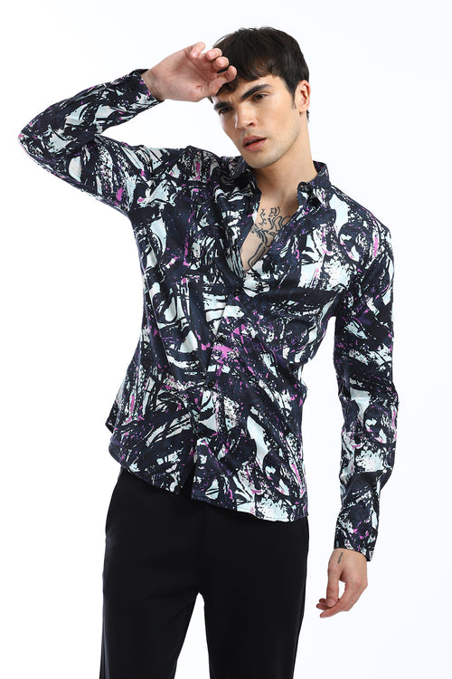 Contempory Marble Printed Shirt