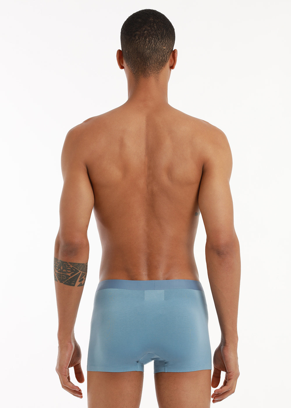 Soft blue low rise trunk