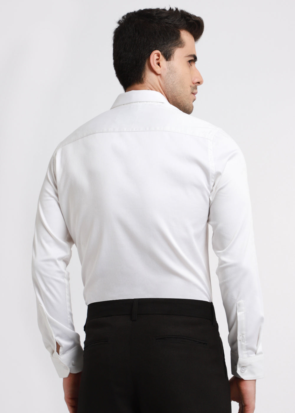 Sequence debonair designer white shirt