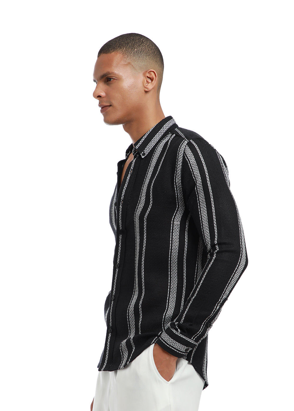 Aspect Black Striped Shirt