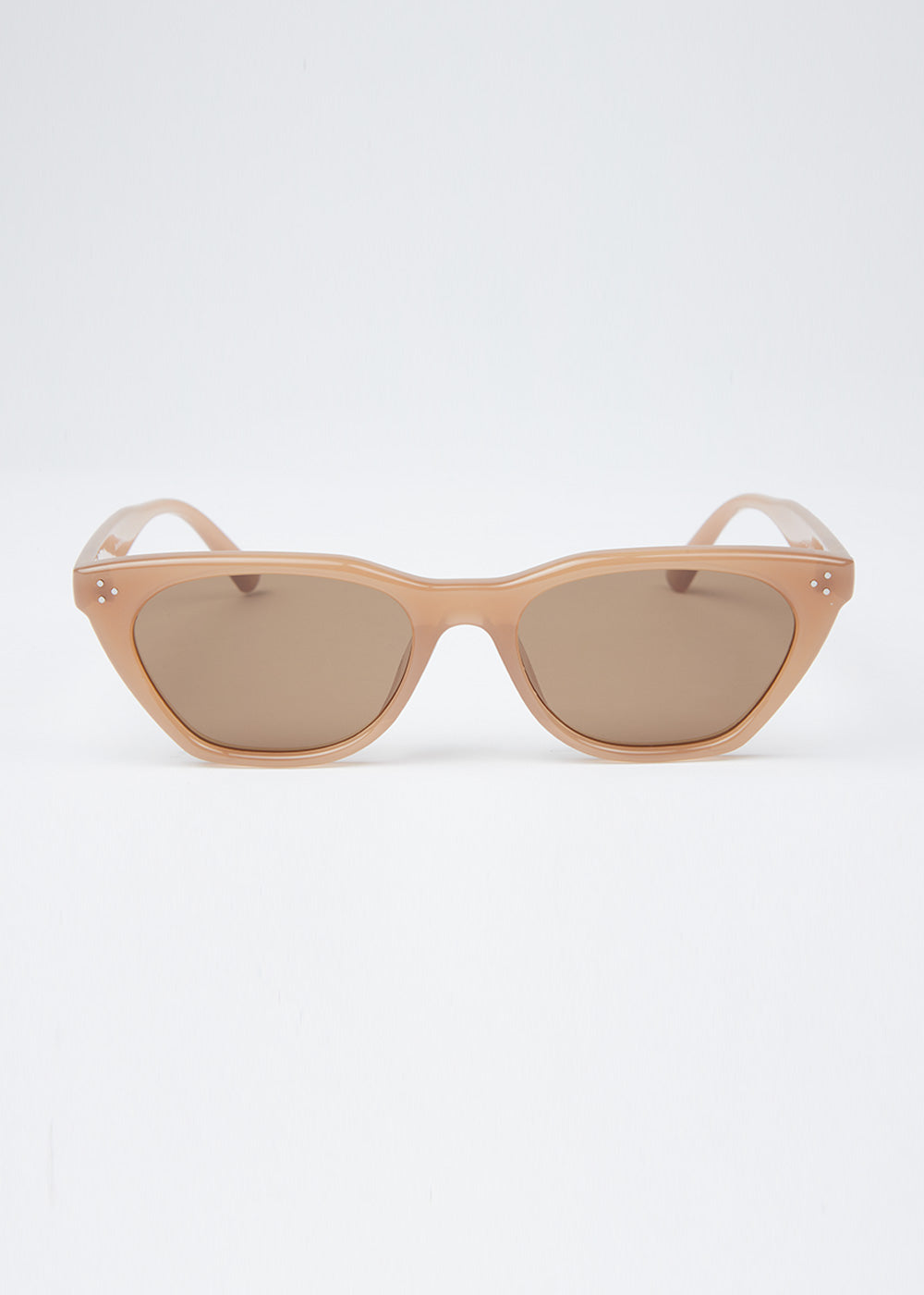 Light Beige Unisex Cat-eye Sunglasses