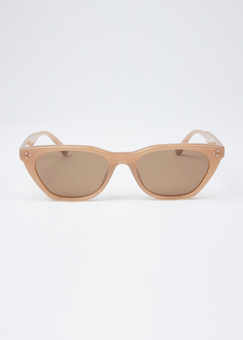 Light Beige Unisex Cat-eye Sunglasses