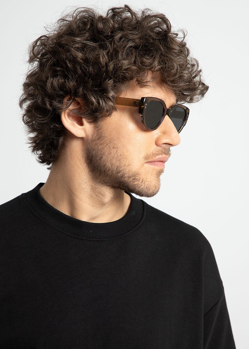 Brown Unisex Oval Sunglasses