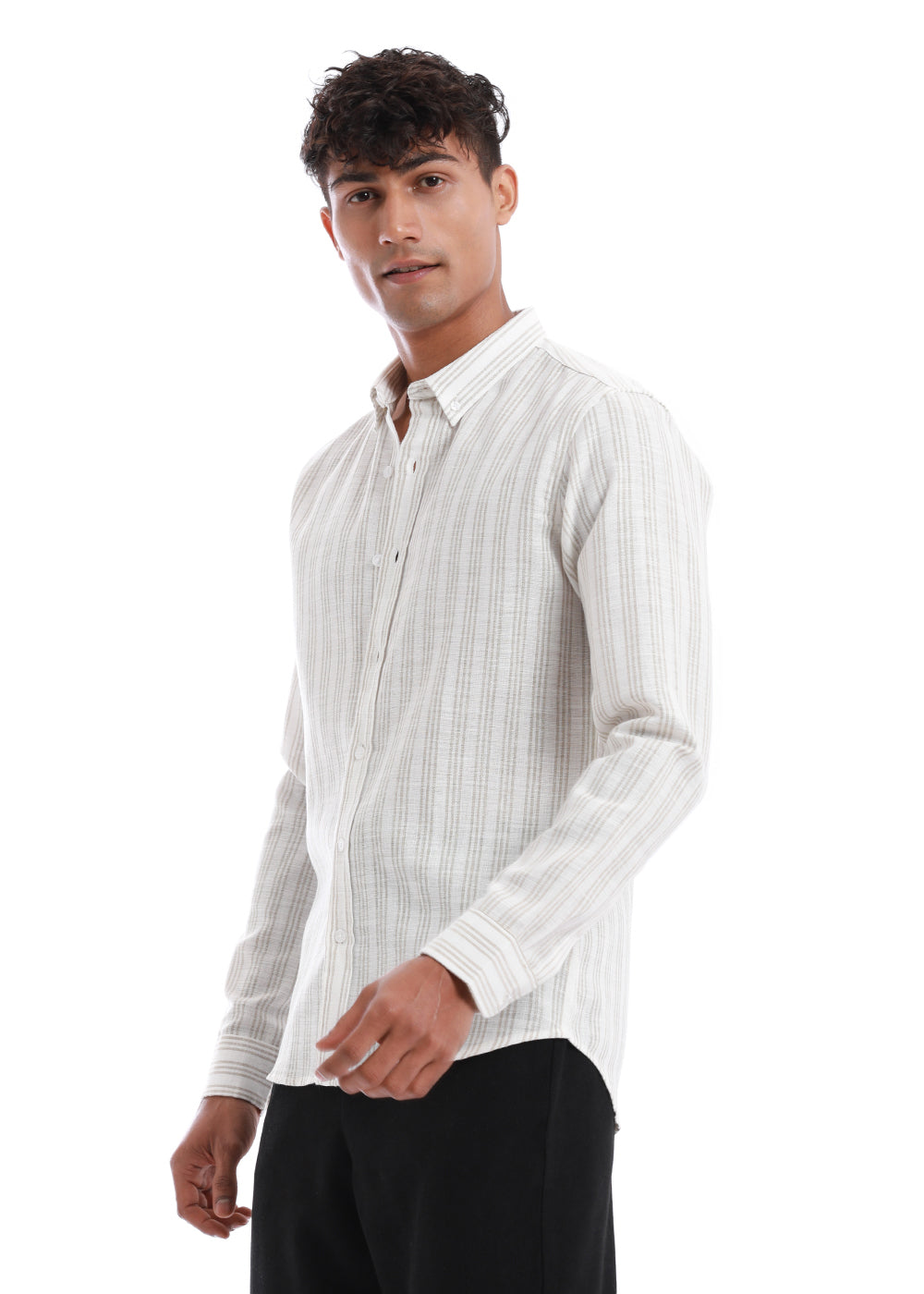 Loral Oak Stripe Blended Linen shirt