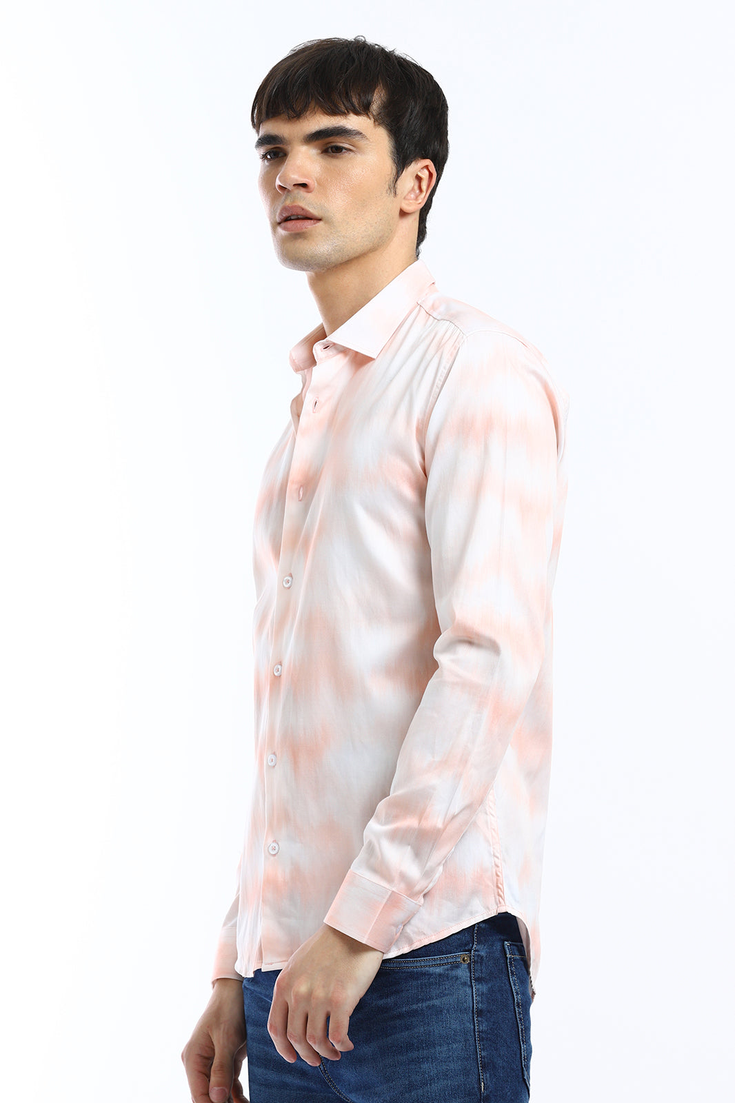 Orange Soft Hued Printed Shirt