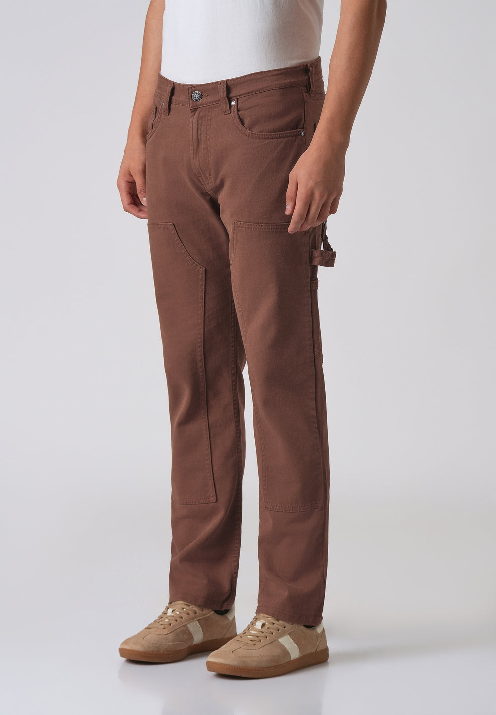 Brick brown cargo denim