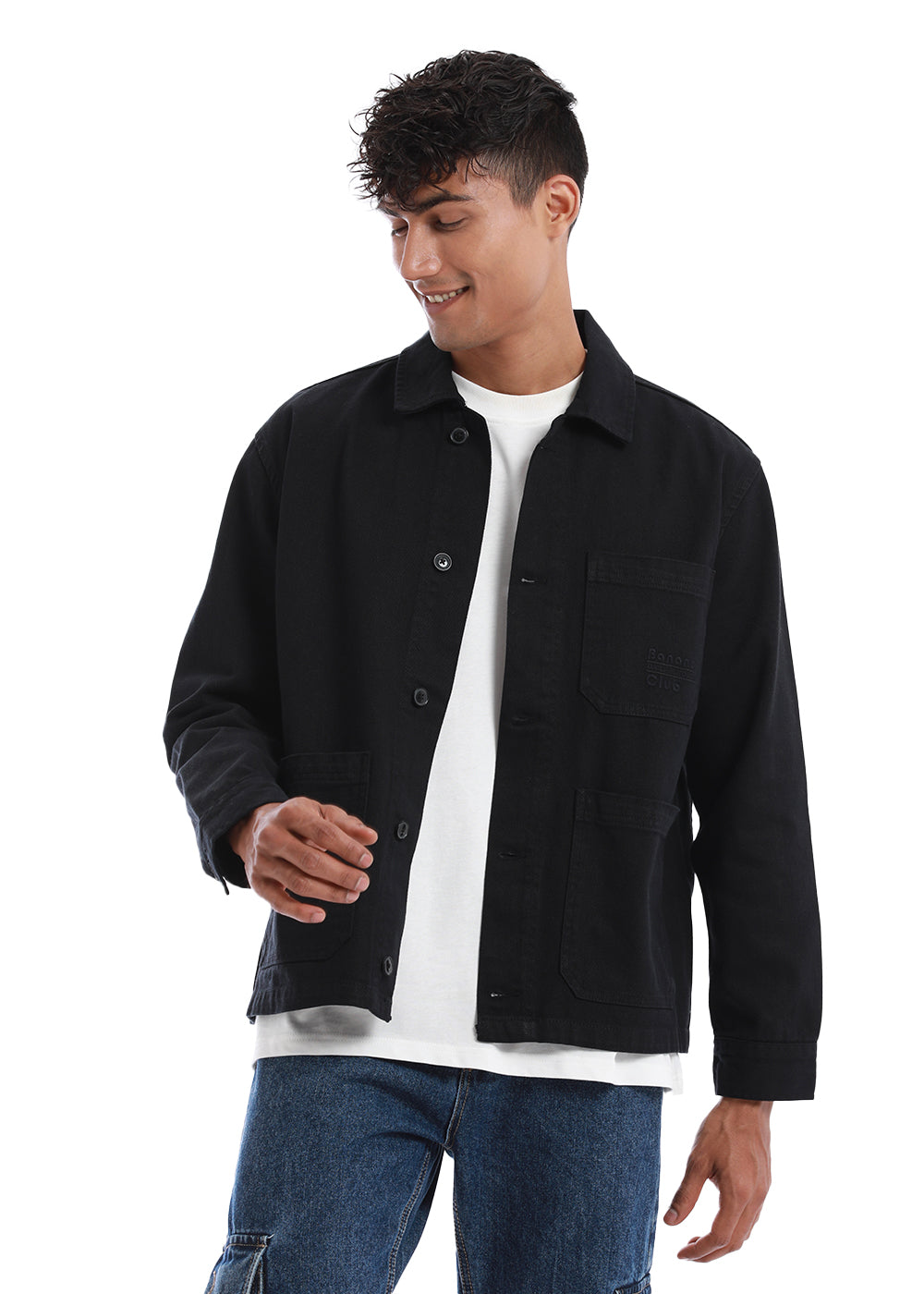 Jade Black Cotton Drill Jacket