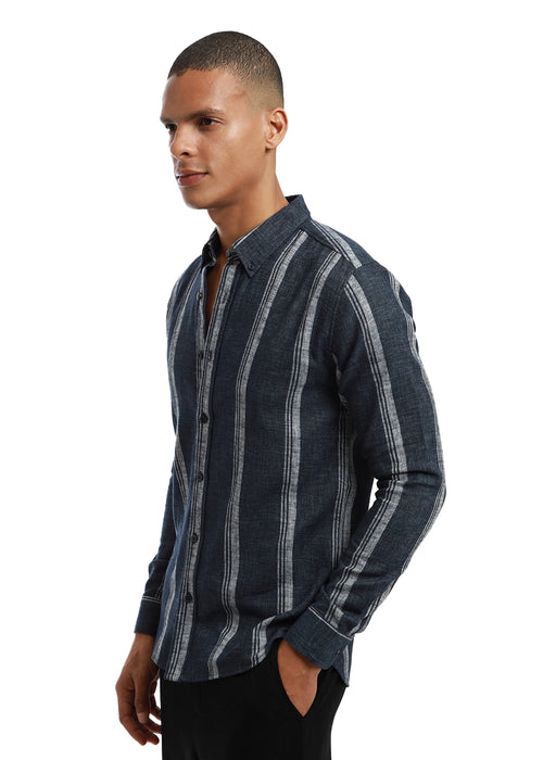 Melange Triadic Blue Stripe Shirt