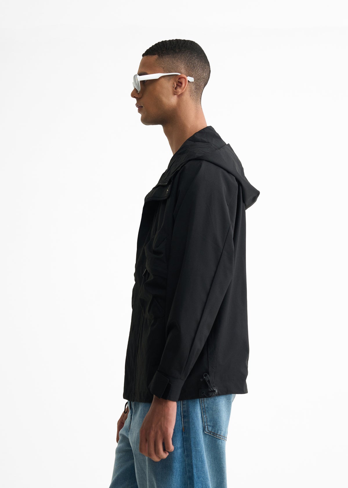 Black Hooded Utility Jacket