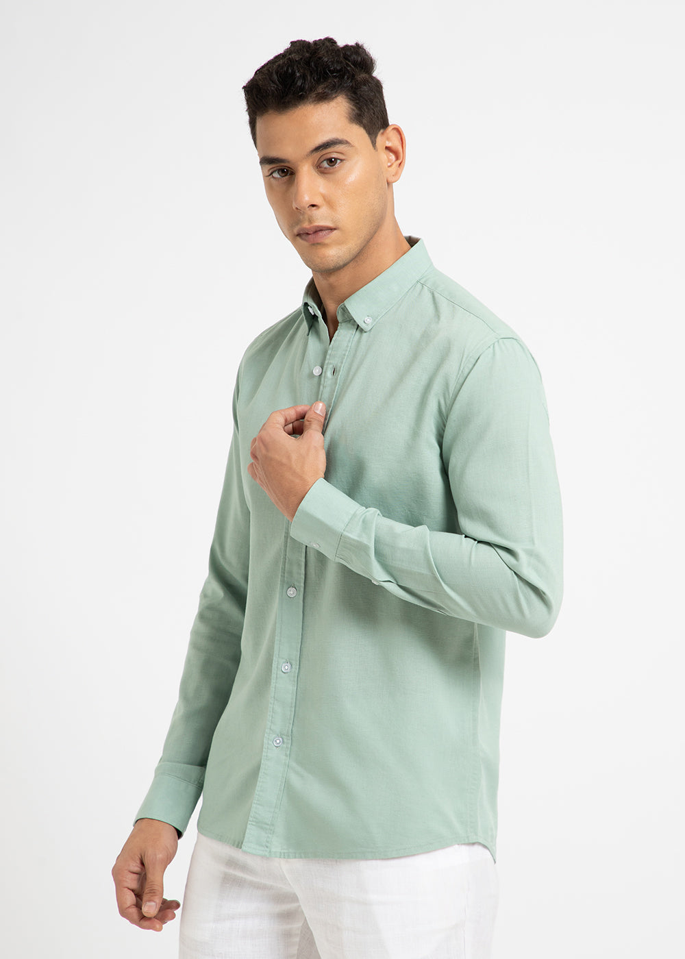 Mint Leaf Cotton Linen Shirt