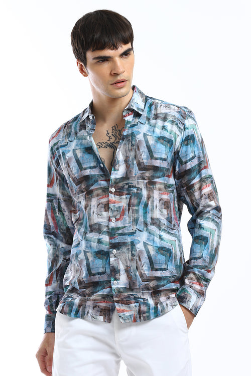 Geo Abstract Print Shirt