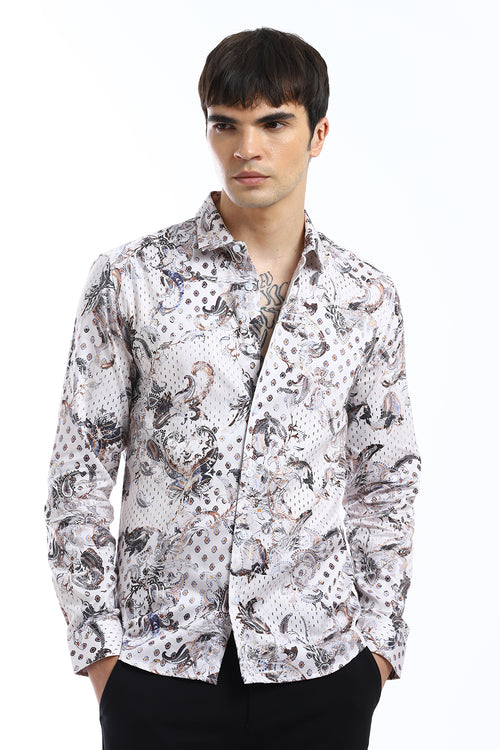 Retro Paisley Printed Shirt