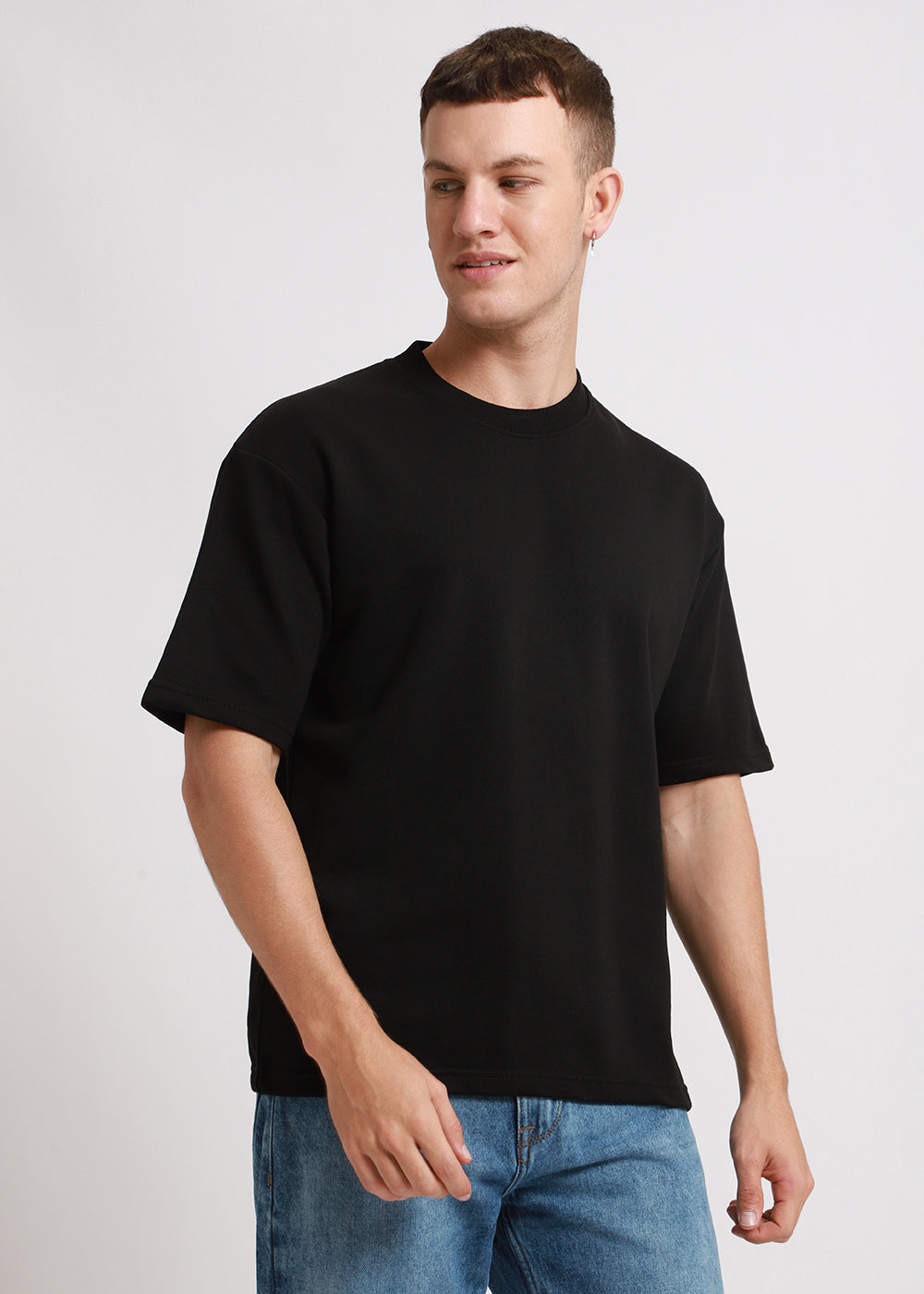 Slasher Black Oversized Basic T-shirt