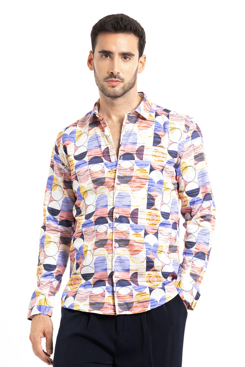 Multi Geometric Print Shirt