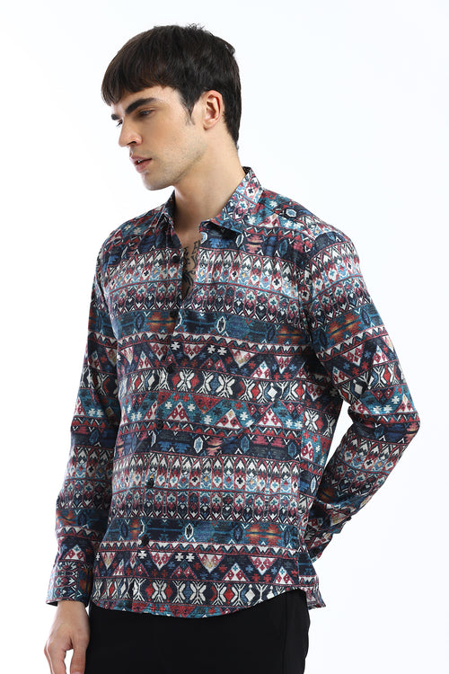 Multi Printed Full-Sleeves Shirt